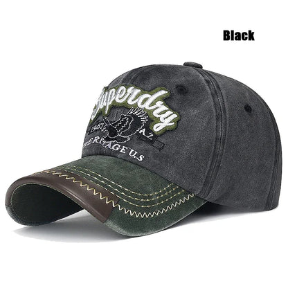 New Unisex Washed Cotton Embroidered Eagle Baseball Cap