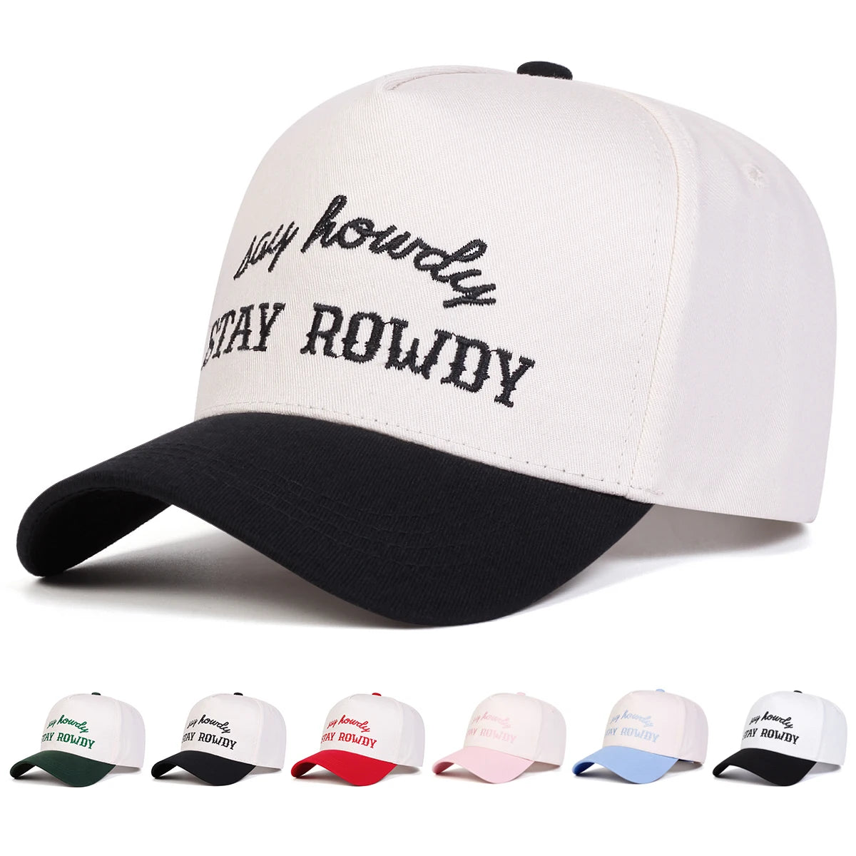 Unisex Stay Rowdy Letter Embroidery Baseball Caps Spring and Autumn