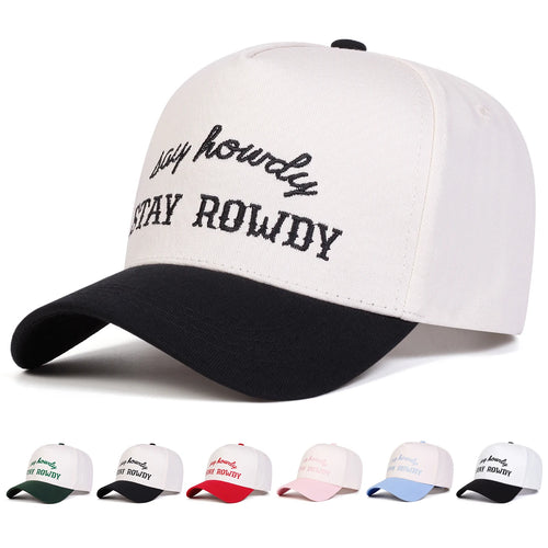Unisex Stay Rowdy Letter Embroidery Baseball Caps Spring and Autumn