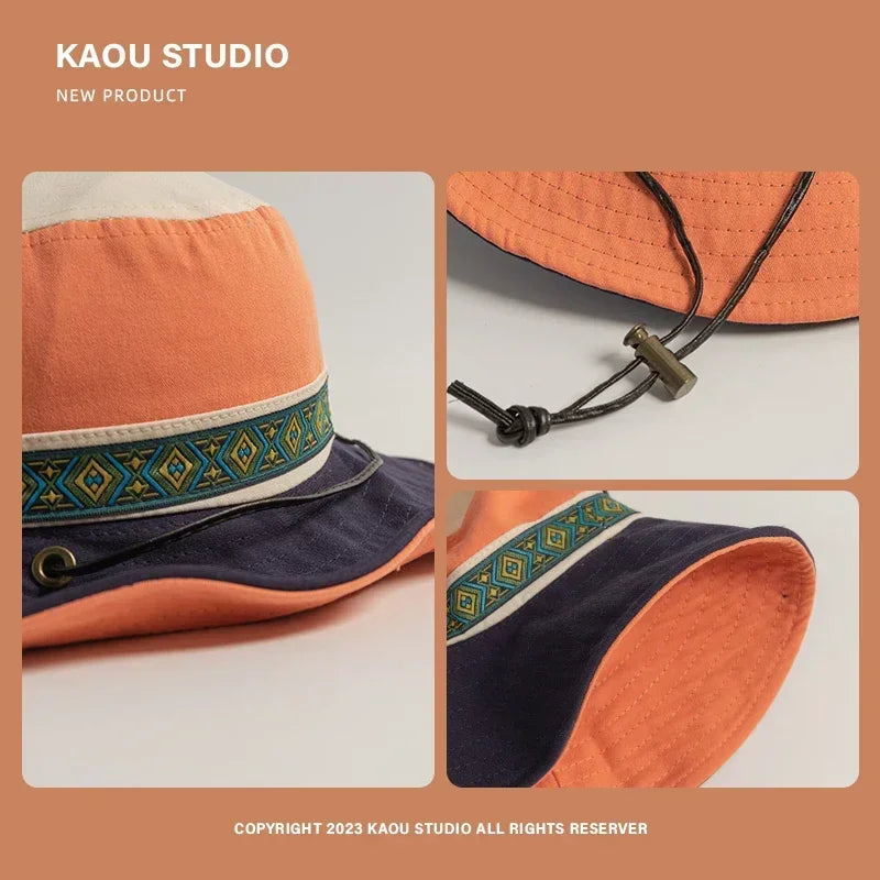 Spring Summer Versatile Sun Parent-child Bucket Hat Men Women
