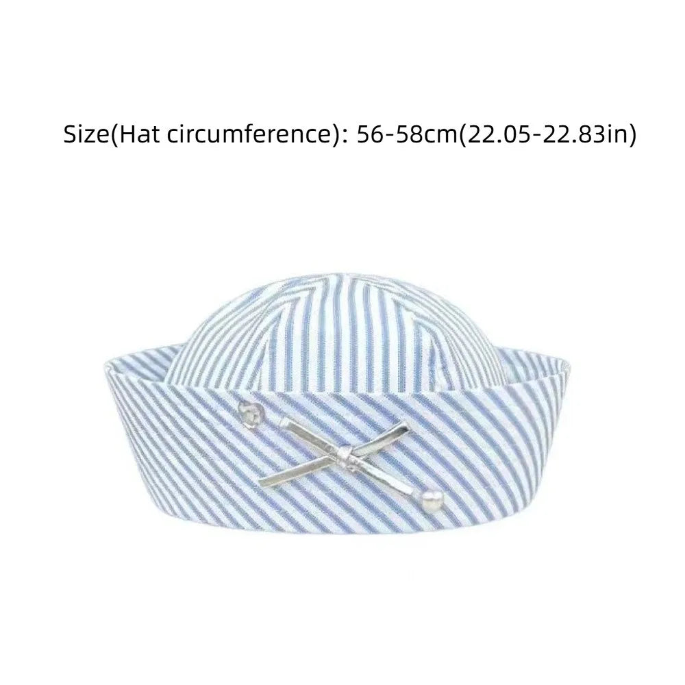 Fashionable Stripe Bow Sailor Hat