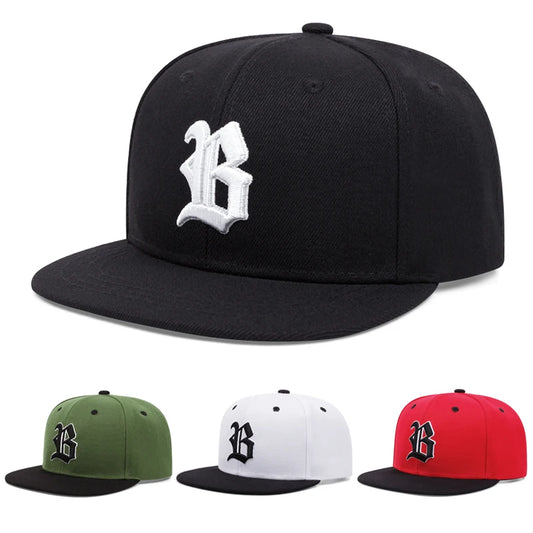 Letter B Gothic Embroidered Baseball Hat Men's Trendy Hip Hop Hat Women's