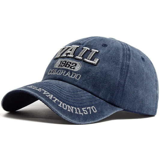 Men's Baseball Cap Fashion Vail Letter Embroidered Cotton Soft Top Women Hats
