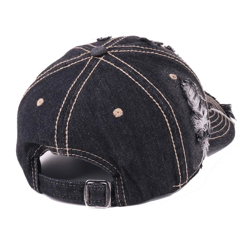 Women Men Leisure Ripped Baseball Cap