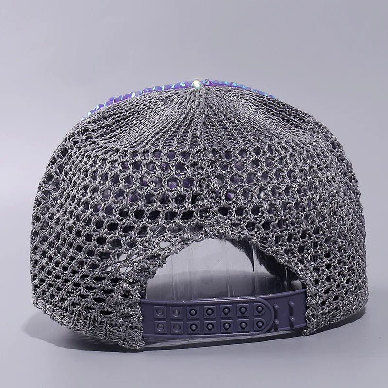 New Mesh Rhinestone Baseball Cap For Women Men