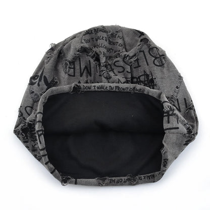 Letter Print Beanie Hats For Women Men Vintage