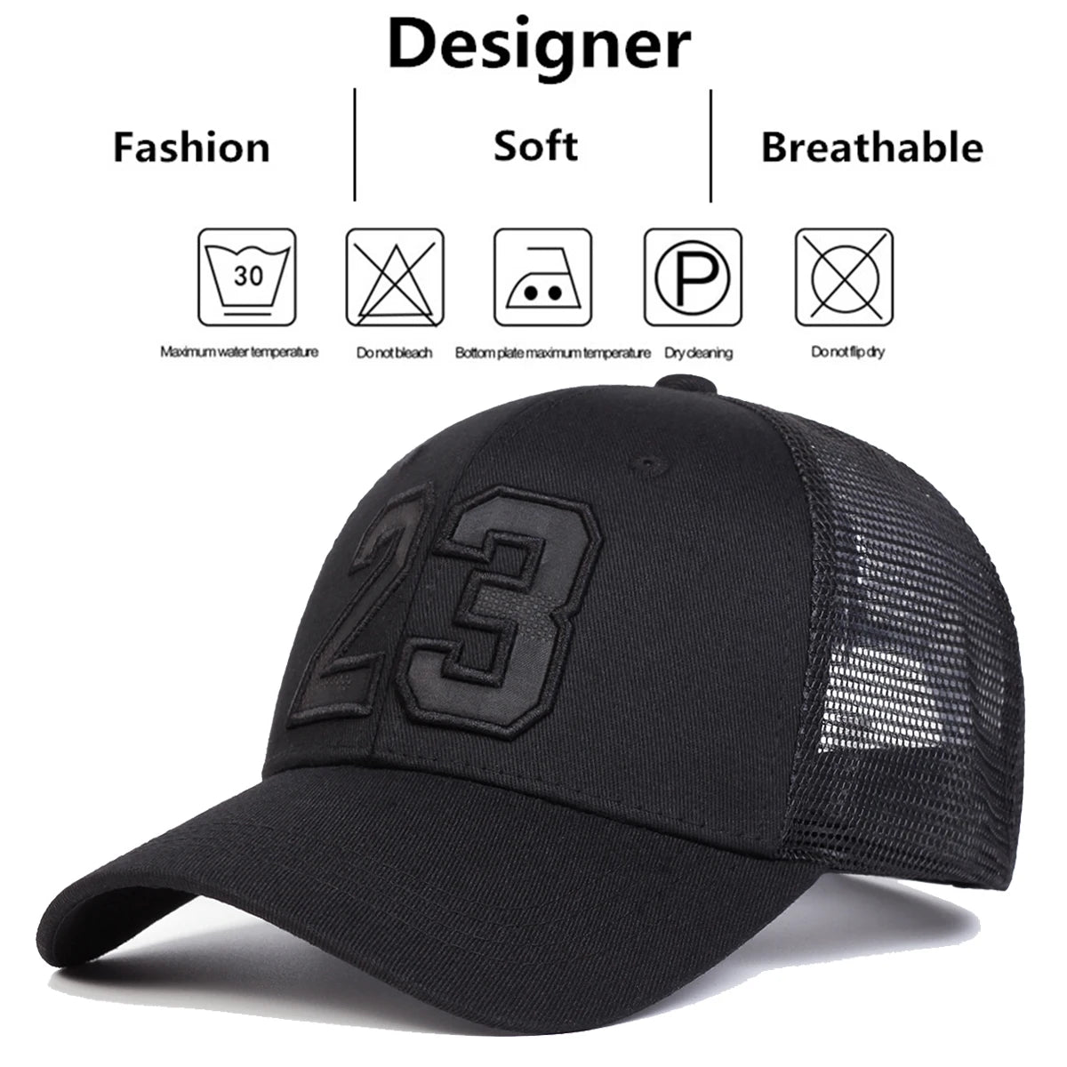 Unisex 23 Embroidery Baseball Net Caps Hip Hop Cap