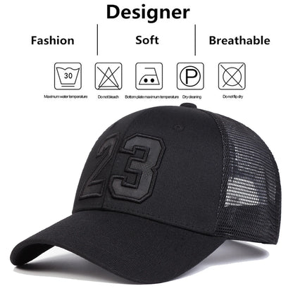Unisex 23 Embroidery Baseball Net Caps Hip Hop Cap
