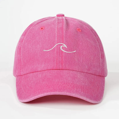 Simple Wave Ripple Embroidery Baseball Cap