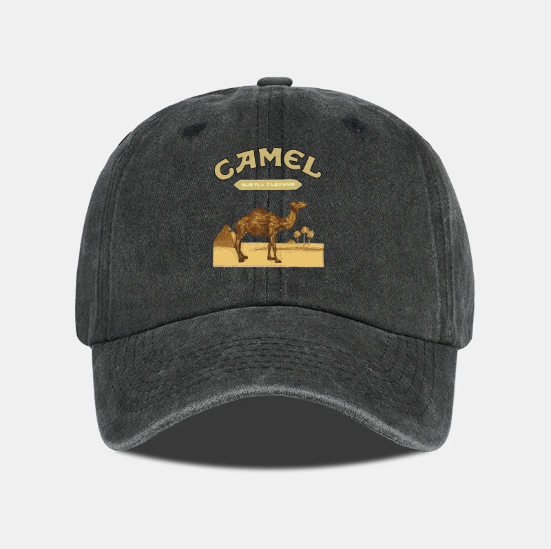 Camel Print Baseball Cap Classic Minimalist Retro Style Breathable Soft Fabric Perfect Daily Wear Adjustable