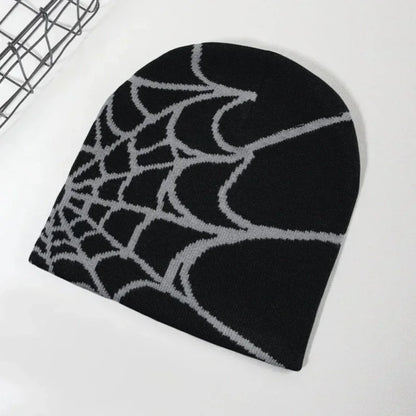Knitting Spider Web Design Hat Skullies Beanies