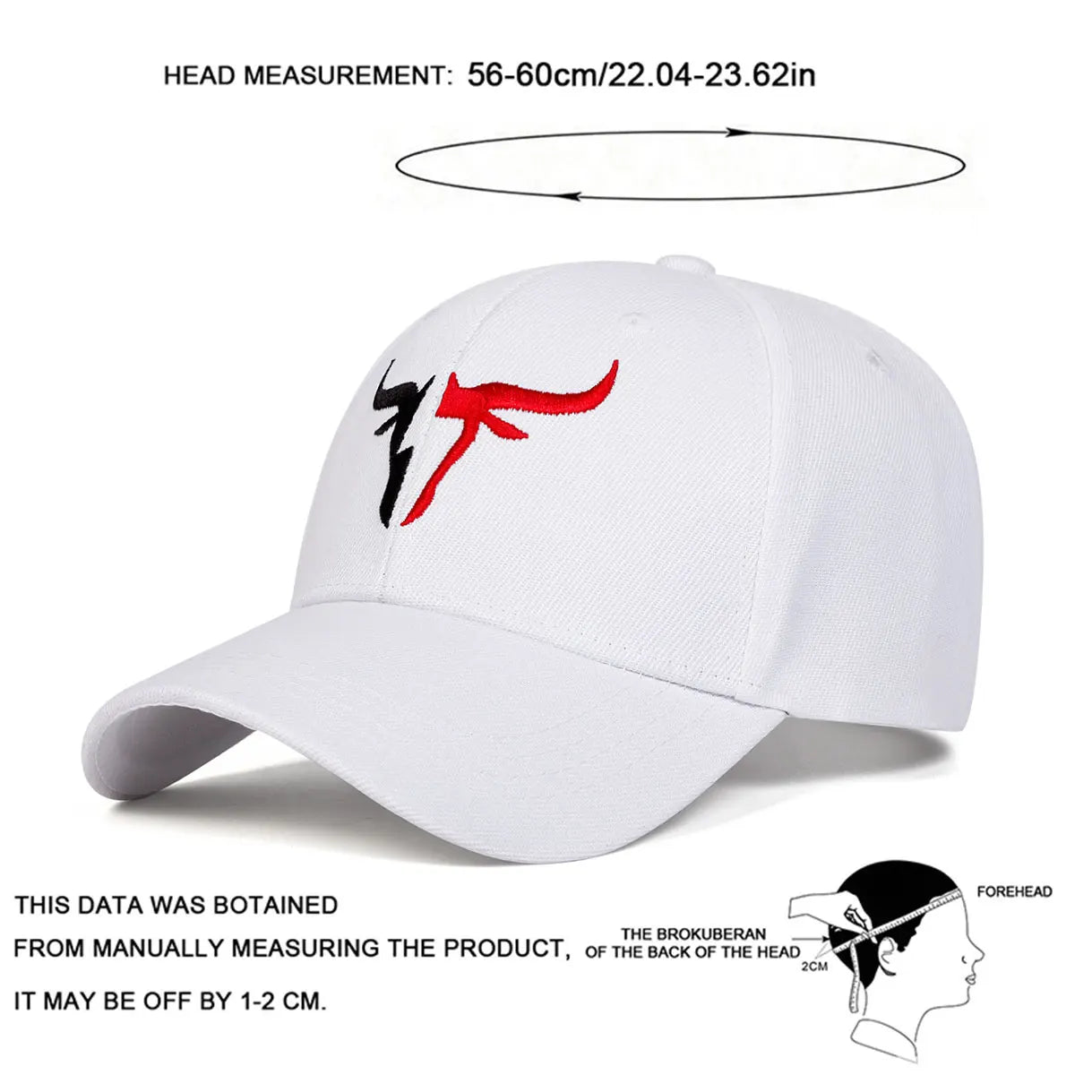 Unisex Personalized Bull Head Embroidery Baseball Caps Spring Autumn