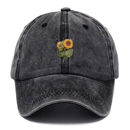 Trendy Sunflower Embroidery Snapback Cap