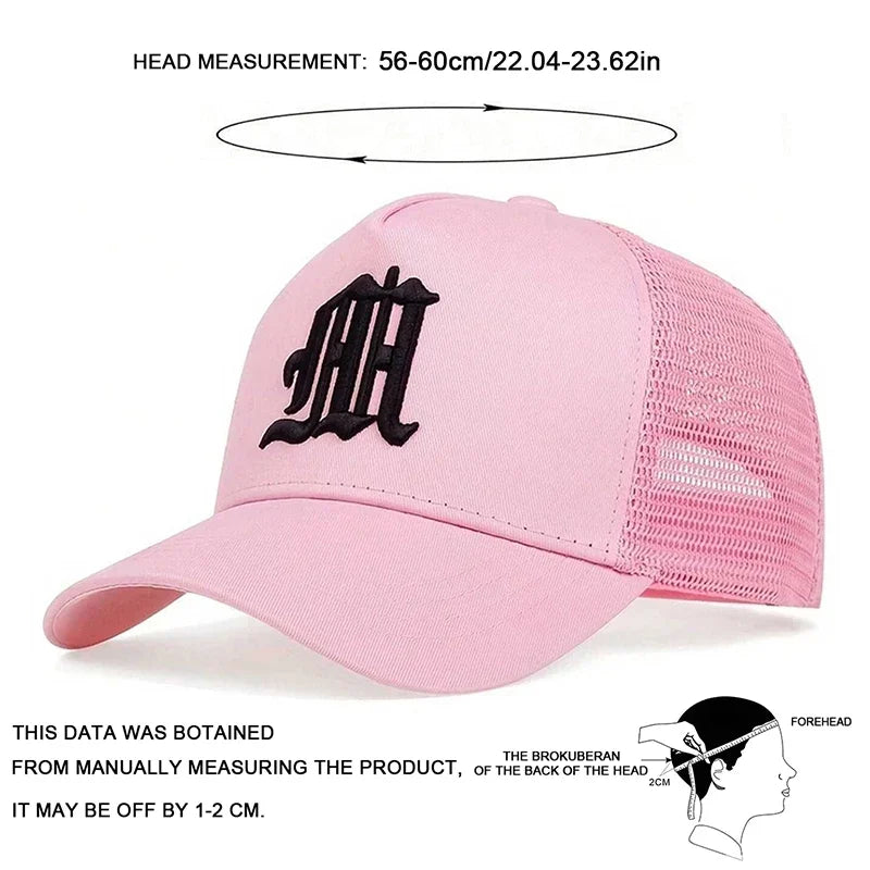 Unisex M Letter Embroidery Baseball Net Caps Hip Hop Cap Spring Summer