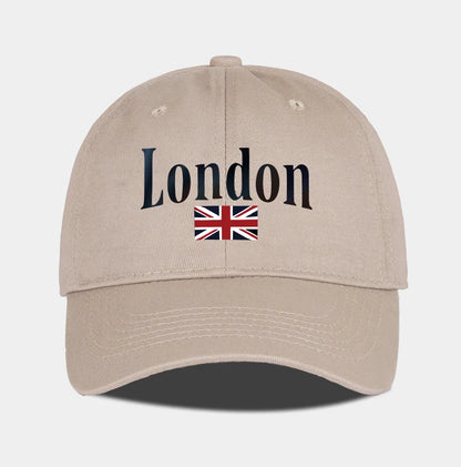 London Union Jack Print Baseball Cap British Vintage Minimalist Style Daily Commute City Stroll