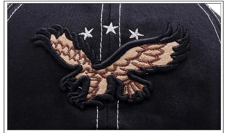 Hats Men And Women Four-Season Shade Baseball Cap Eagle Embroidery Korean Version