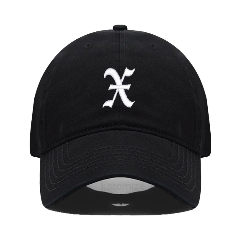 Old English Letter A-Z Embroider Baseball Cap For Men Women