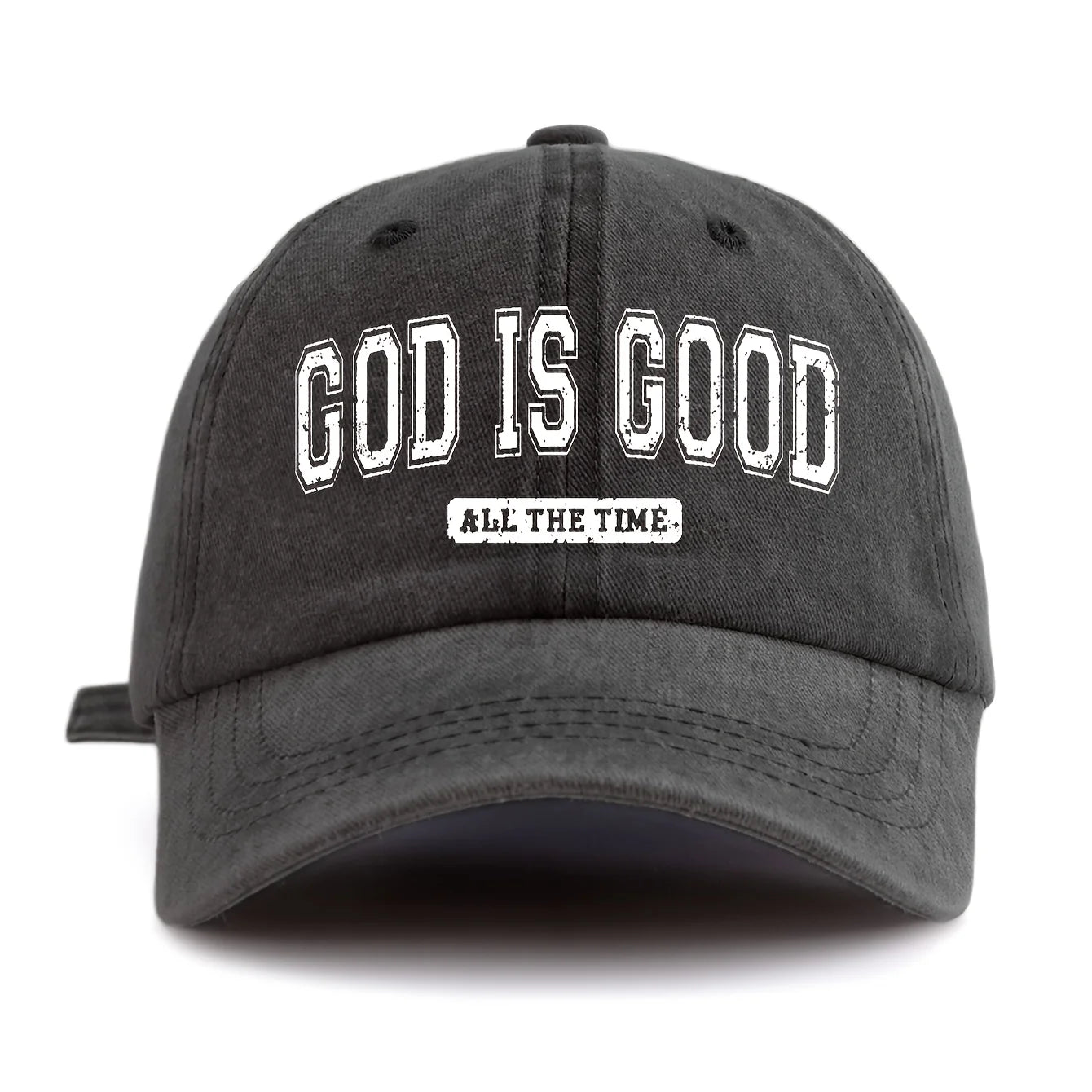 God Is Good Printed Water Washed Baseball Hat Simple