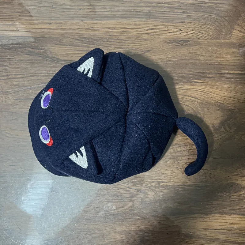 Hot Game Genshin Impact Scaramouche Cute Cat Cosplay Octagonal Hat Casual Wanderer Balladeer Beret Cap