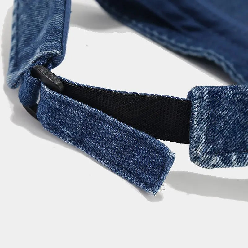 Denim Cloth Empty Top Hat Women Men Unisex Retro Visor Cap