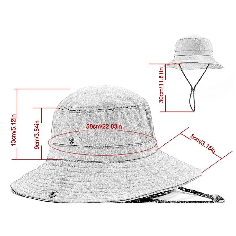 New Washed Cotton Bucket Hats Breathable UV Protection Panama Hat