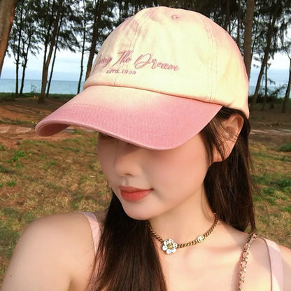 Sweet Letter Embroidery Sunscreen Hat