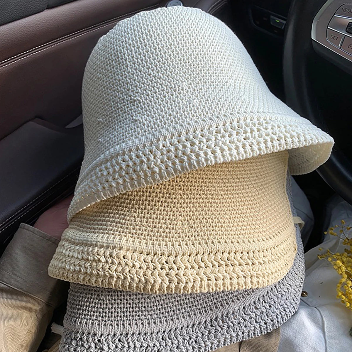 Women Fashion Solid Color Breathable Wide Brim Sun Visors