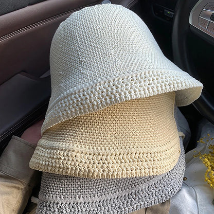 Women Fashion Solid Color Breathable Wide Brim Sun Visors