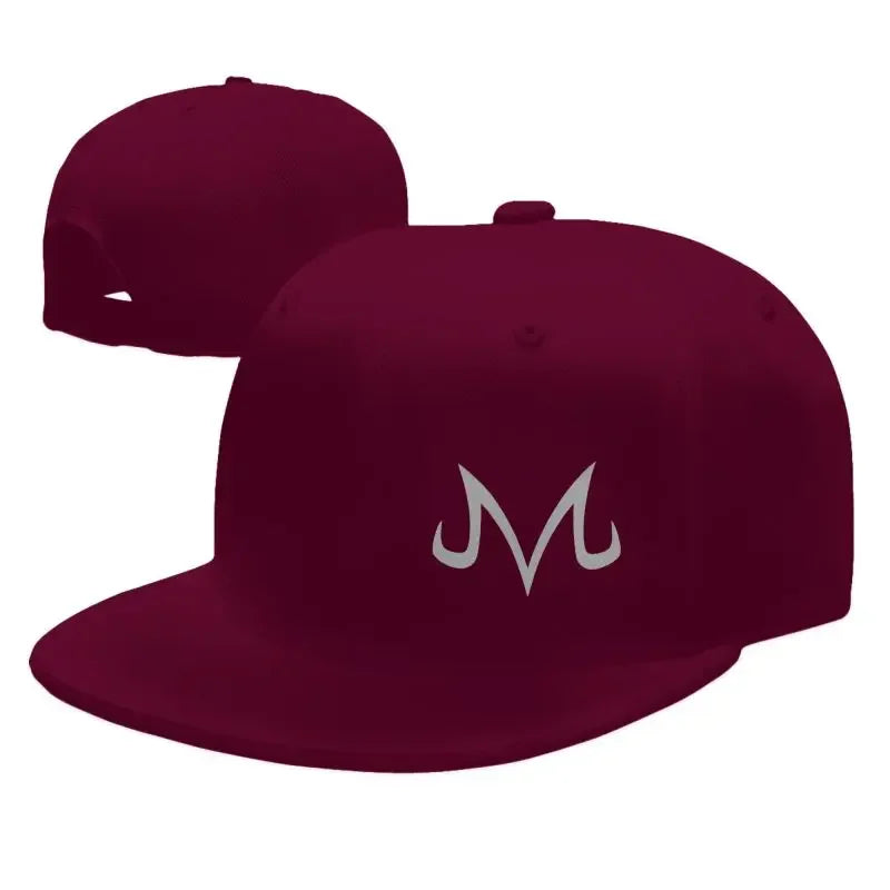 Majin Buu Print Hip Hop Flat Bill Caps Unisex Adjustable Snapback Caps Skateboard Hats