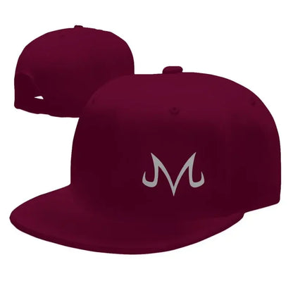 Majin Buu Print Hip Hop Flat Bill Caps Unisex Adjustable Snapback Caps Skateboard Hats