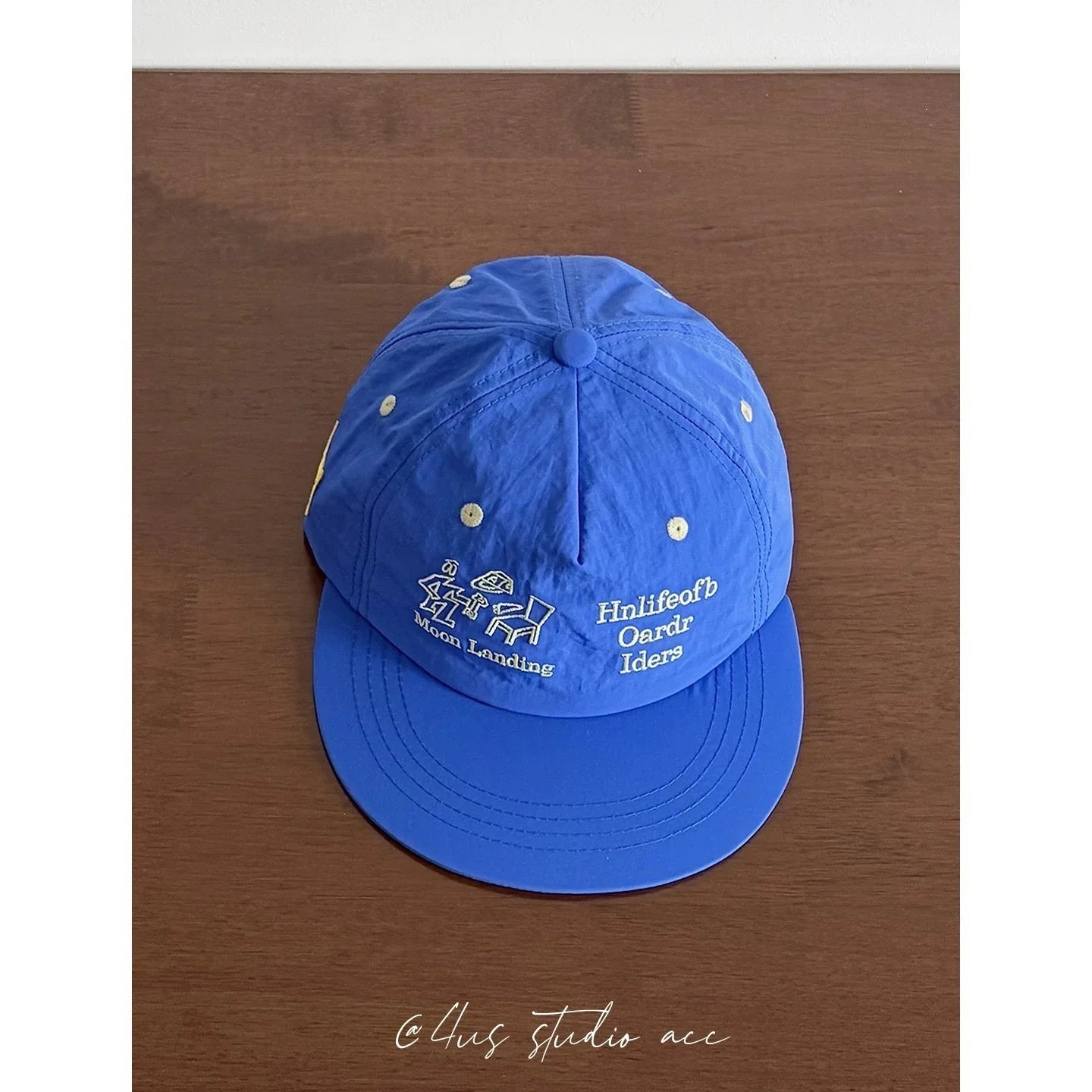 Korean Fashion Letter Embroidery Flat Brim Drying Hat for Men and Women Summer