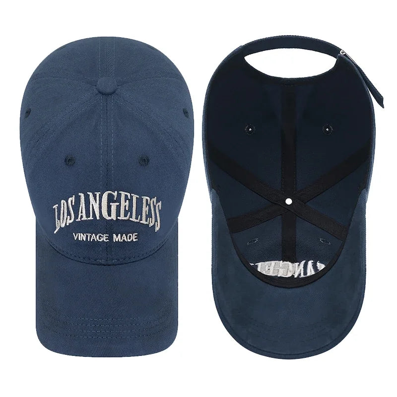 Lettering Embroidery Cotton Hard Top Adjustable Soft Top Baseball Cap