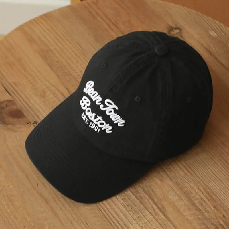 Retro Letter Embroidery Baseball Caps for Women