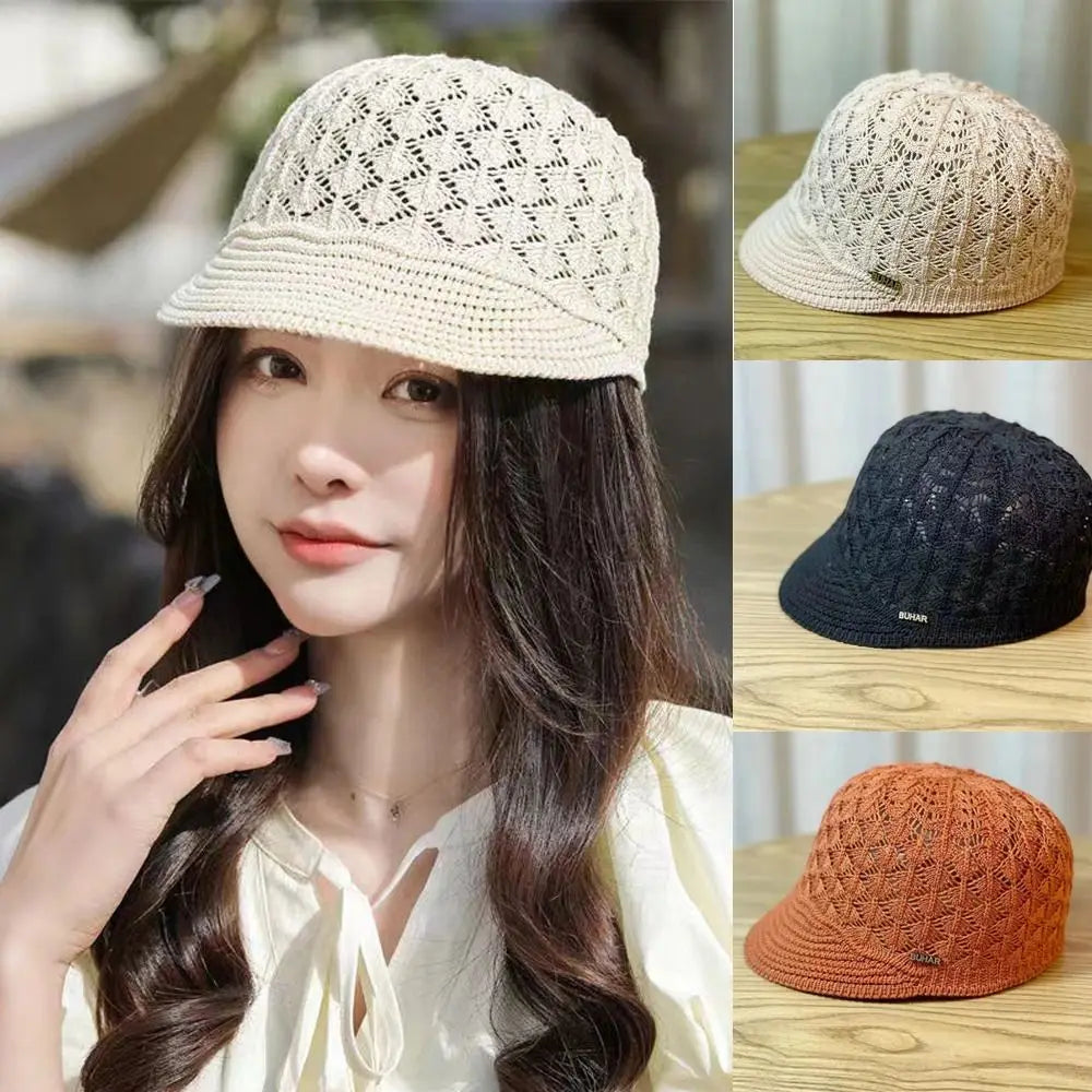 Hollow Design Headband Women's Bucket Hats Beret Hat