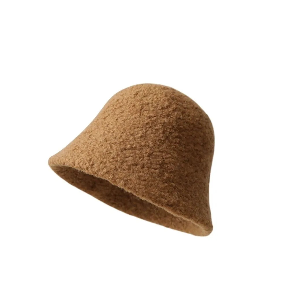 Casual Wool Bucket Hat Thickened Windproof Fisherman Hats
