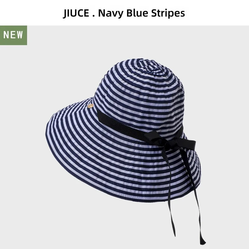 Striped Sunglasses Hat Versatile Sun Hat