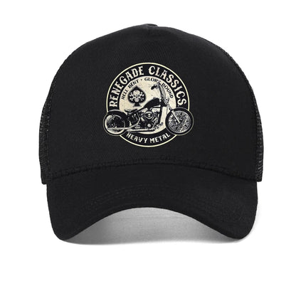 Men Vintage Glory Bounds Motorcycle USA Heavy Metal Baseball Cap Men