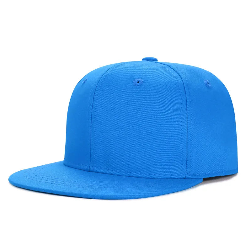 Wholesale Adult Blank Snapback Cap Male Hip-Hop Flat Peak Skateboard Hat Lady Sun Caps
