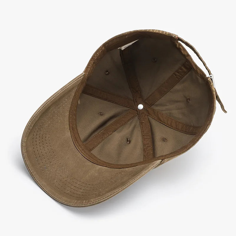 New Style Plain Washed Soft-Top Men's Large Head