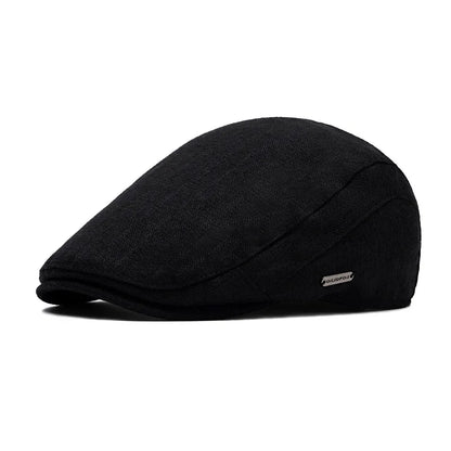Autumn Winter Warm Fleece Beret Men's Knitted Flat Cap
