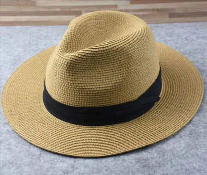Extra Large Panama Straw Hat Summer Wide Brim UV Protection Adjustable