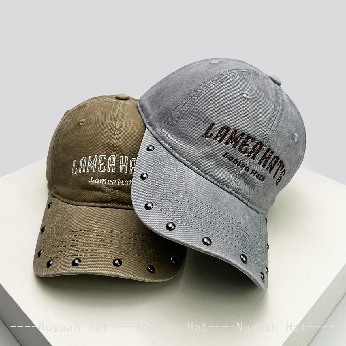 American Retro Rivet Embroidered Letters Baseball Hats