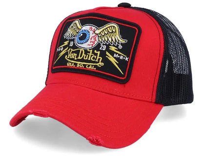 Casual Fashion VON Baseball Cap Breathable Shade Alphabet Embroidery Sunblock Mesh Embroidered DUTCH Trucker Hat