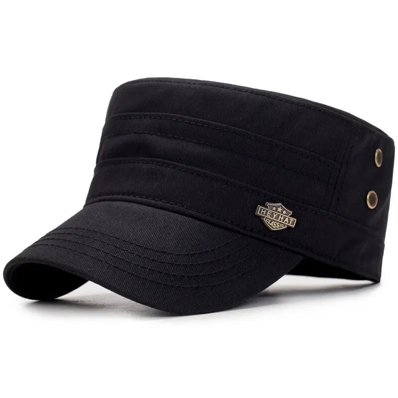 Small Iron Standard Flat Hat Spring Outdoor Travel Hat Men'S Cotton Shield Hat