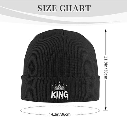 Crown Graphic Beanie Hat Warm Knit Skull Cap