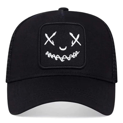 Unisex Baseball Cap Smile Face Patch Pattern Caps Men Women Summer