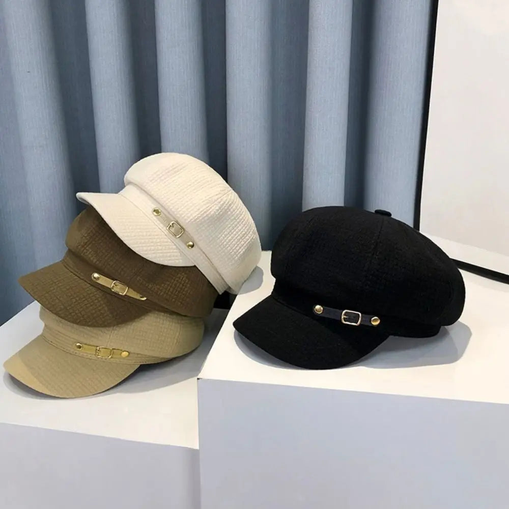 Casual Octagonal Newsboy Hat Retro Fashion Designer Berets Caps