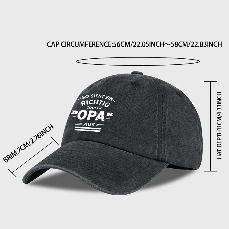 “Cooler Grandpa” German Slogan Vintage-Style Printed Baseball Cap