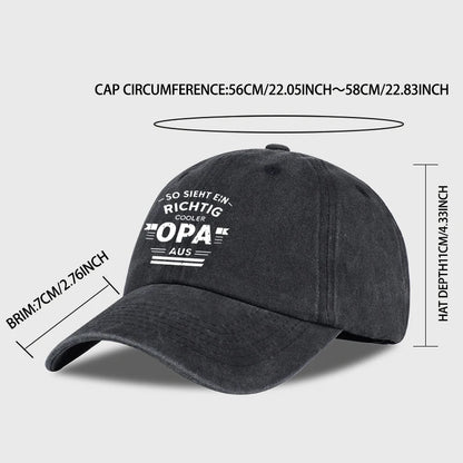 “Cooler Grandpa” German Slogan Vintage-Style Printed Baseball Cap