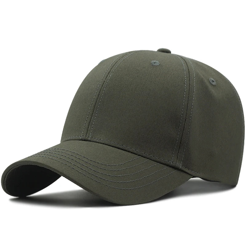 Adult Hard Cotton Big Size Baseball Hat Woman Solid Color Sun Cap Hiphop Man